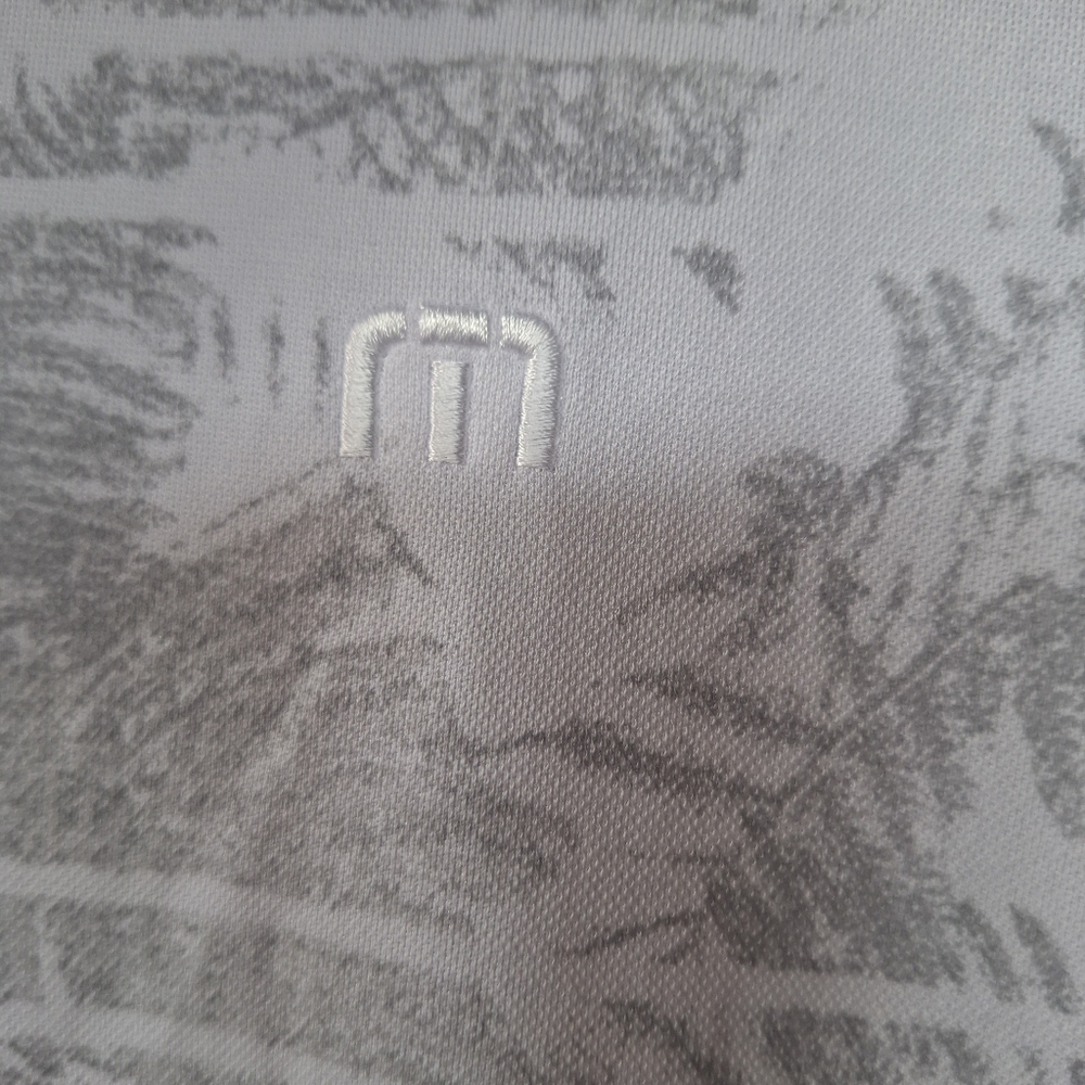 Travis Mathew Polo Collared Golf Pima Cotton White/Gray Mens Size L - Picture 3 of 7